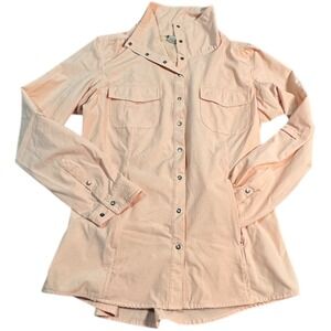 Duluth Trading Co. Womens Button Up Shirt Jacket Long Sleeve Lightweight‎ Pink L
